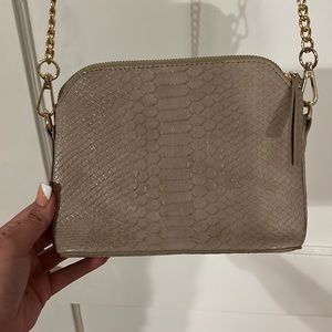 Nude snakeskin purse